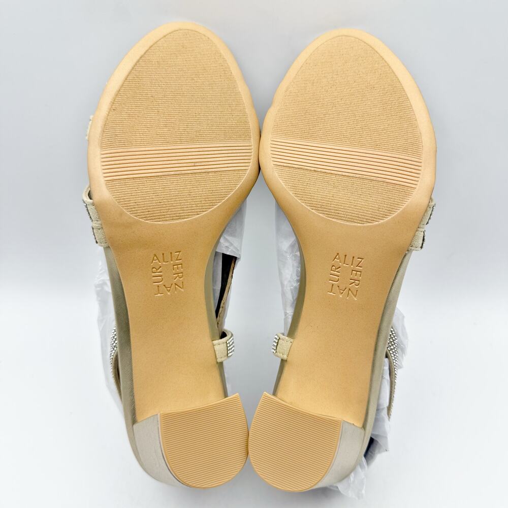 Naturalizer Womens Vanessa Sandal Heels Size 8 Gold Champagne Rhinestone NIB - Picture 12 of 13